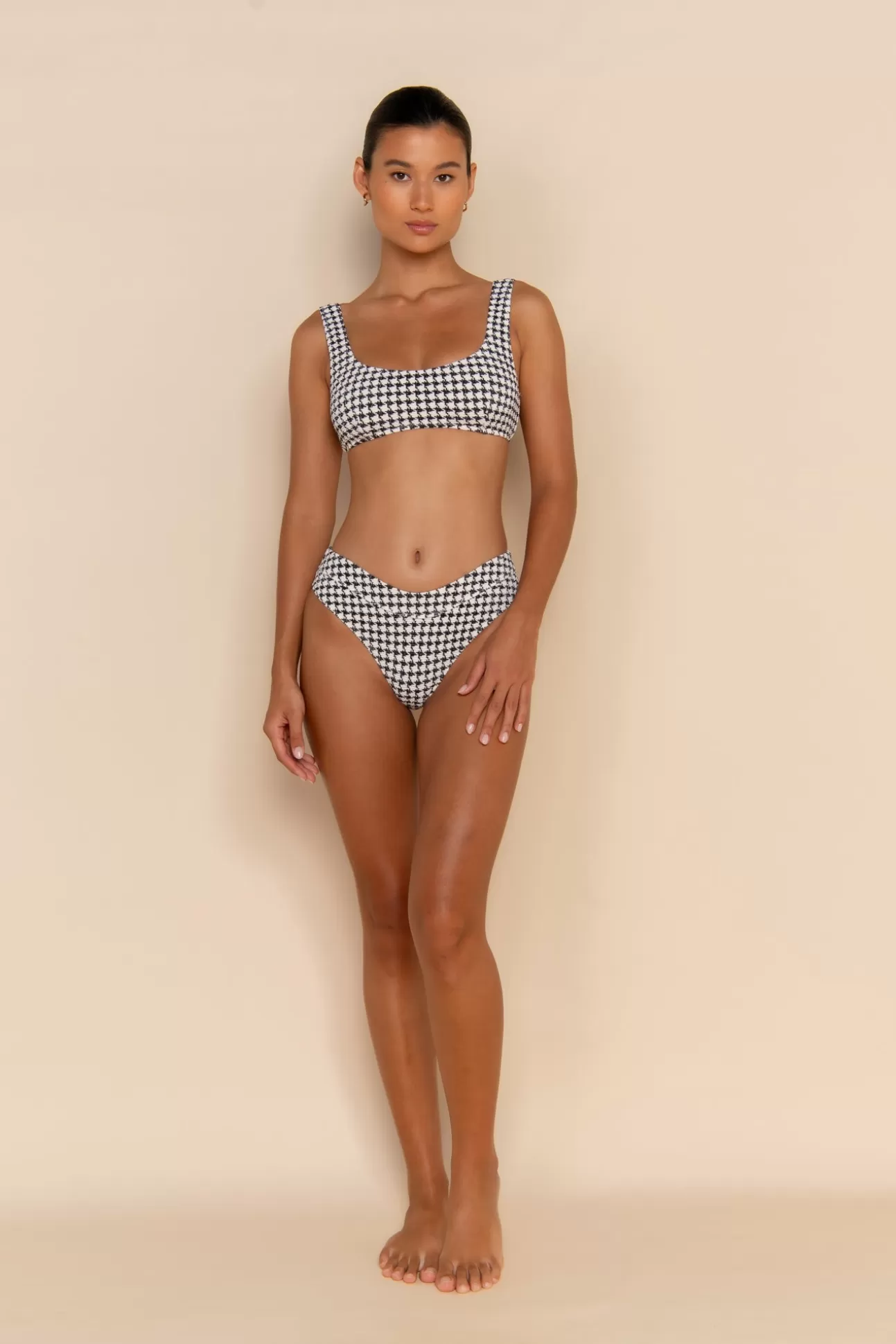 ELCE Swim ESCAPE BRALETTE TOP - HOUNDSTOOTH Best Sale