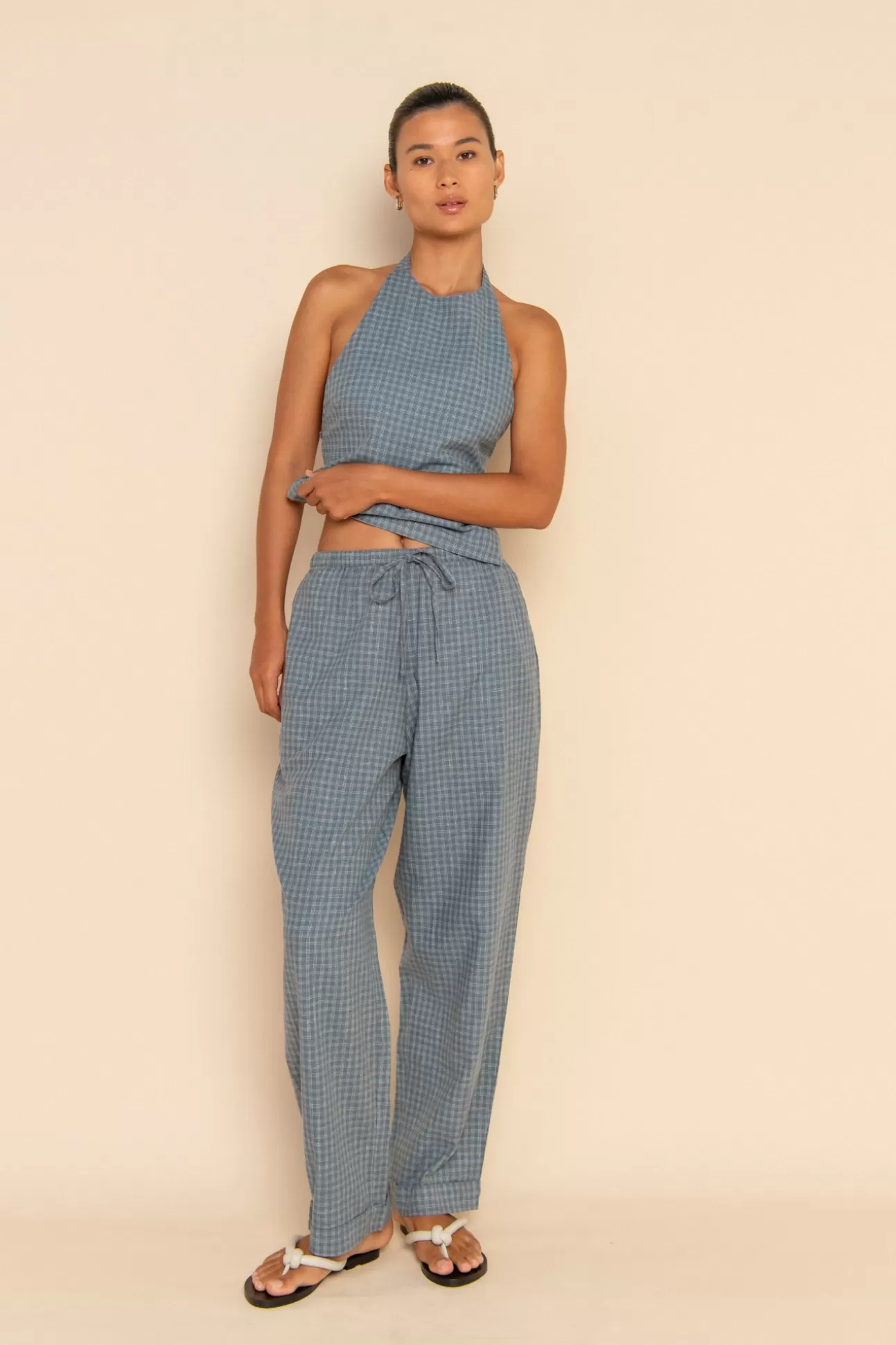 ELCE Swim ISLA PANT - BLUE CHECK Flash Sale